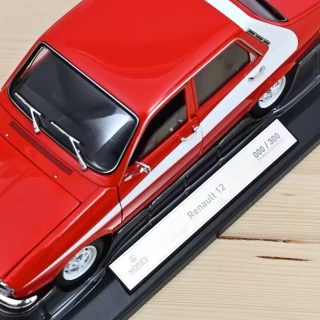 Renault 12 1975 Rot mit weißem Seitendekor - 300Stk Norev 1:18 Metallmodell